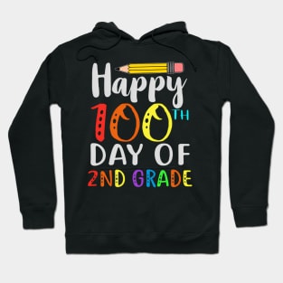 Hap100 Days Of School 100Th Day Of Second Grade Hoodie